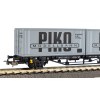 Wagon towarowy platforma DR z 2 kontenerami IV 2x 20ft VEB PIKO 27709 H0
